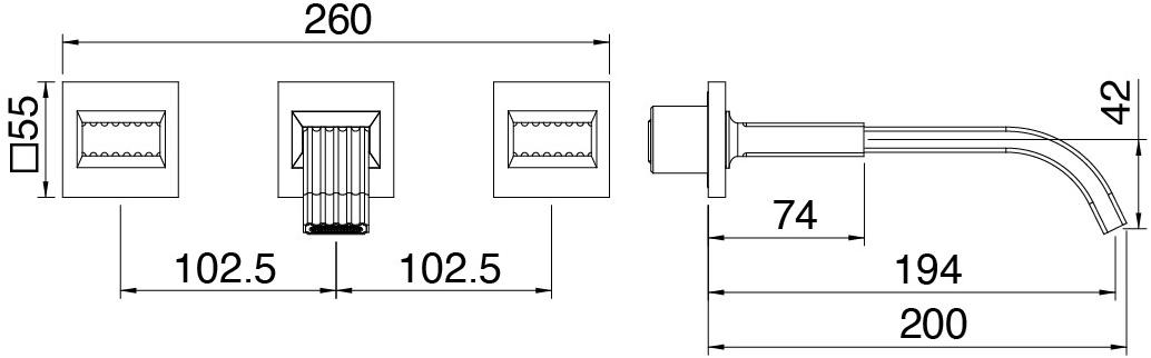 Rubinetterie Treemme Смеситель для умывальника из латуни с 3 отверстиями Kea sun-id-1484340 - Вид №2