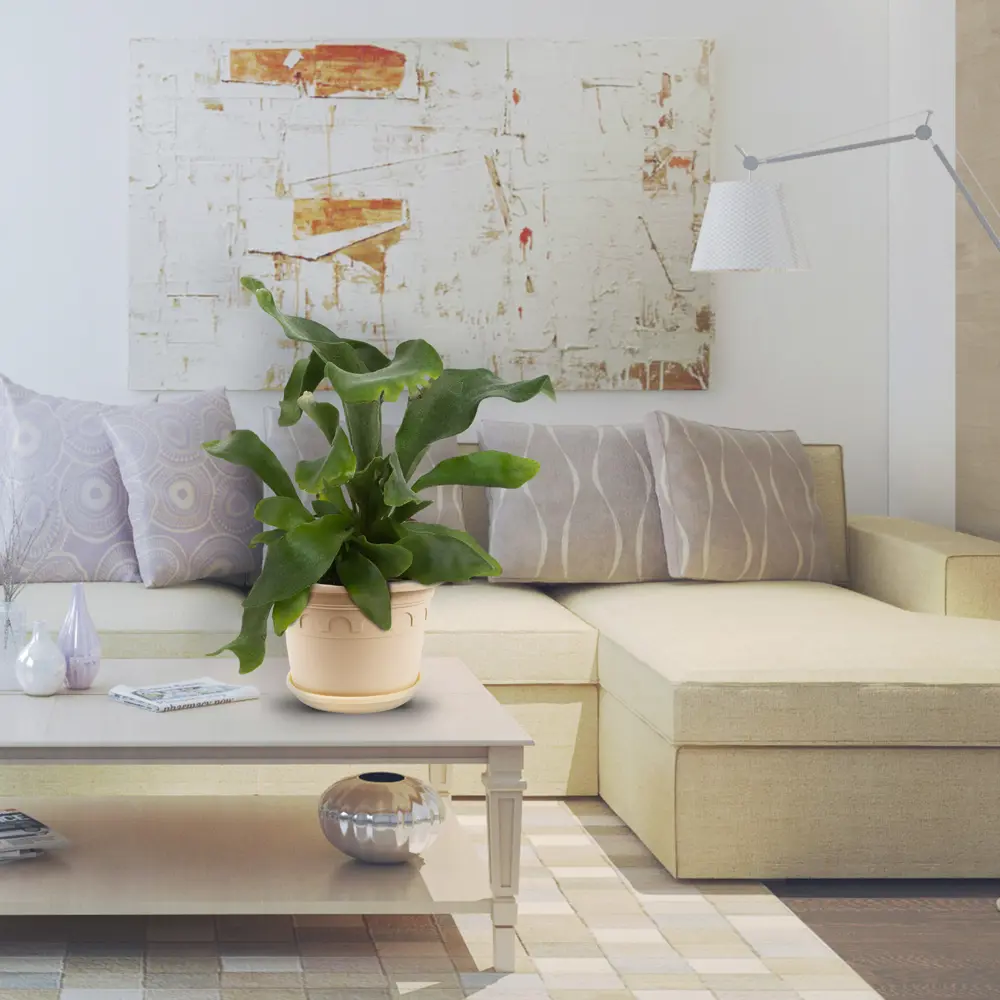 Горшок цветочный Газонcity Рома ø25.4 h19.5 см v5.9 л пластик бежевый STLM-2020030 - Вид №2