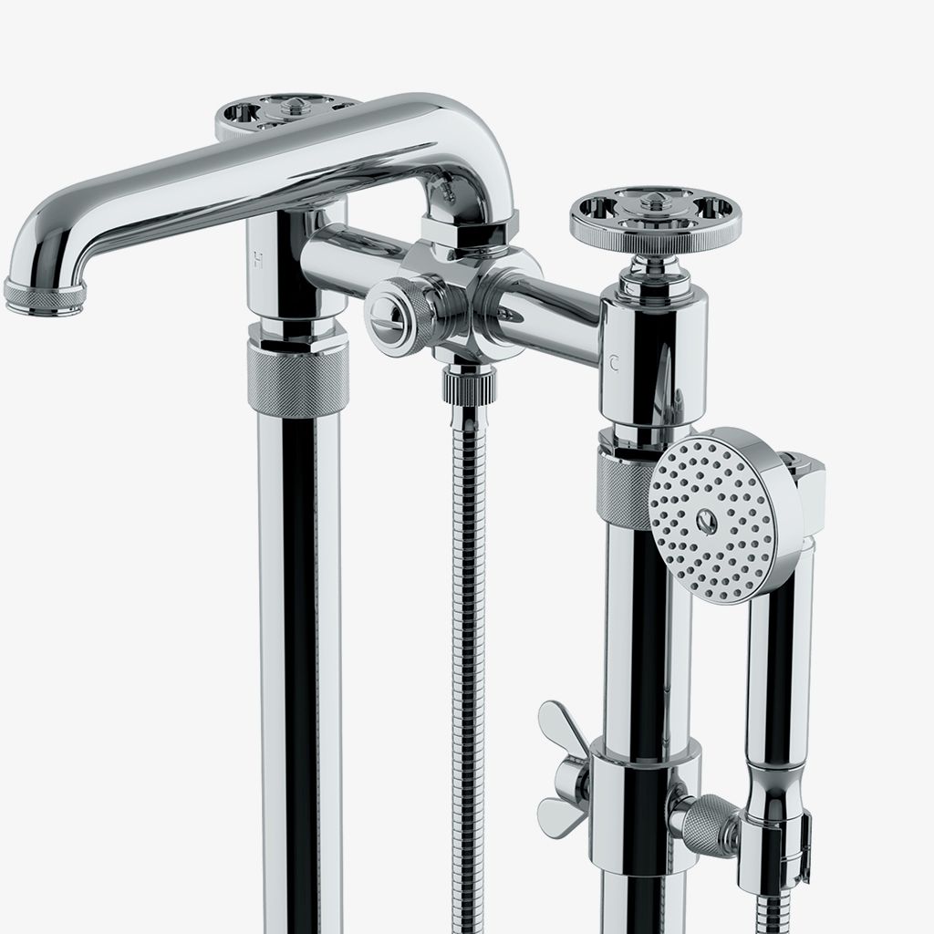 RWXT60 Напольный наполнитель для открытых ванн RW Atlas с ручным душем и ручками для колес Waterworks 