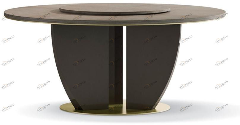 Carpanese Home Круглый деревянный стол с ленивой сьюзан Contemporary 7306