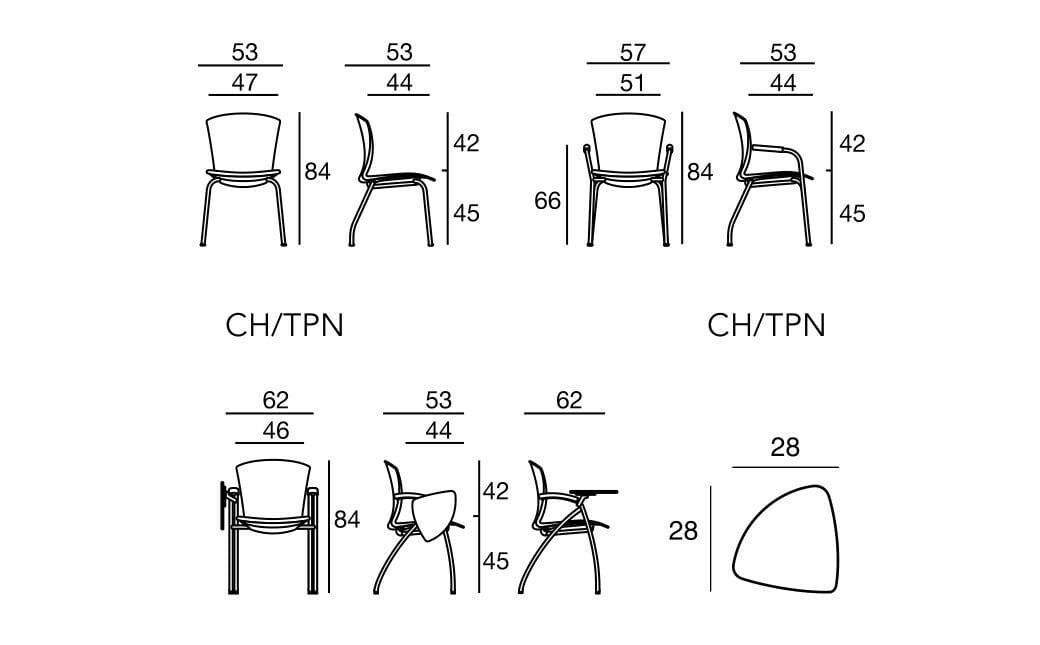 Стул конференции с опрокидыванием Sesta милая ARCH-00123285 - Вид №2