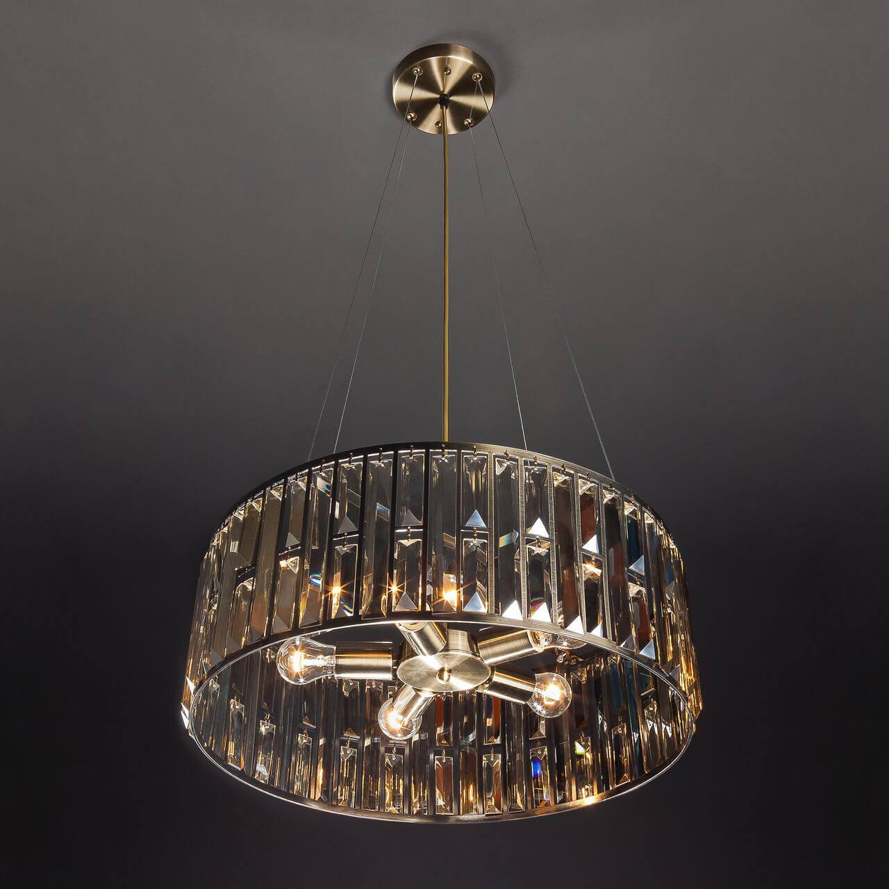 Подвесной светильник хрустальный бронза Strotskis 299/5 BOGATES ДИЗАЙНЕРСКИЕ, VEGAS 00-3889887 Бронза  - Вид №1