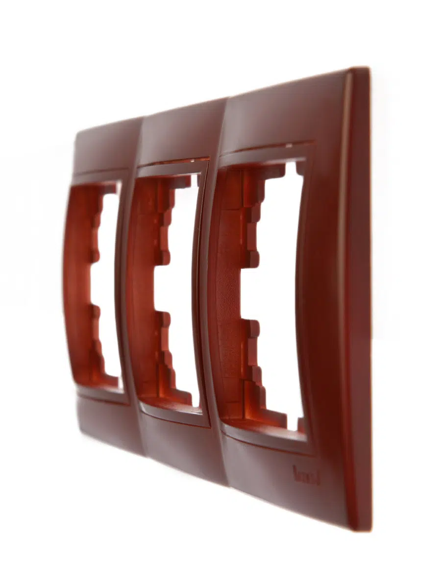 MIRA Рамка 3-ая горизонтальная вишня LEZARD 701-0600-148 - Вид №2