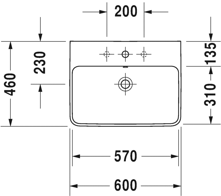 2335603230 Подвесная раковина настенная овальная Duravit ME BY STARCK - Вид №1