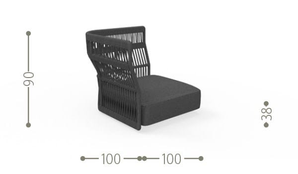 Секционный садовый диван из ткани и веревки Talenti ARCH-00118279 - Вид №12