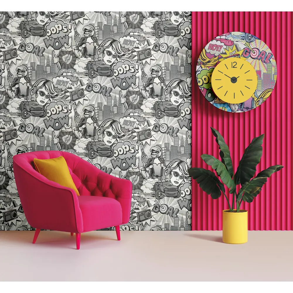 Обои флизелиновые Артекс Поп Арт серые 1.06 м 10700-02 STLM-2158297 - Вид №2