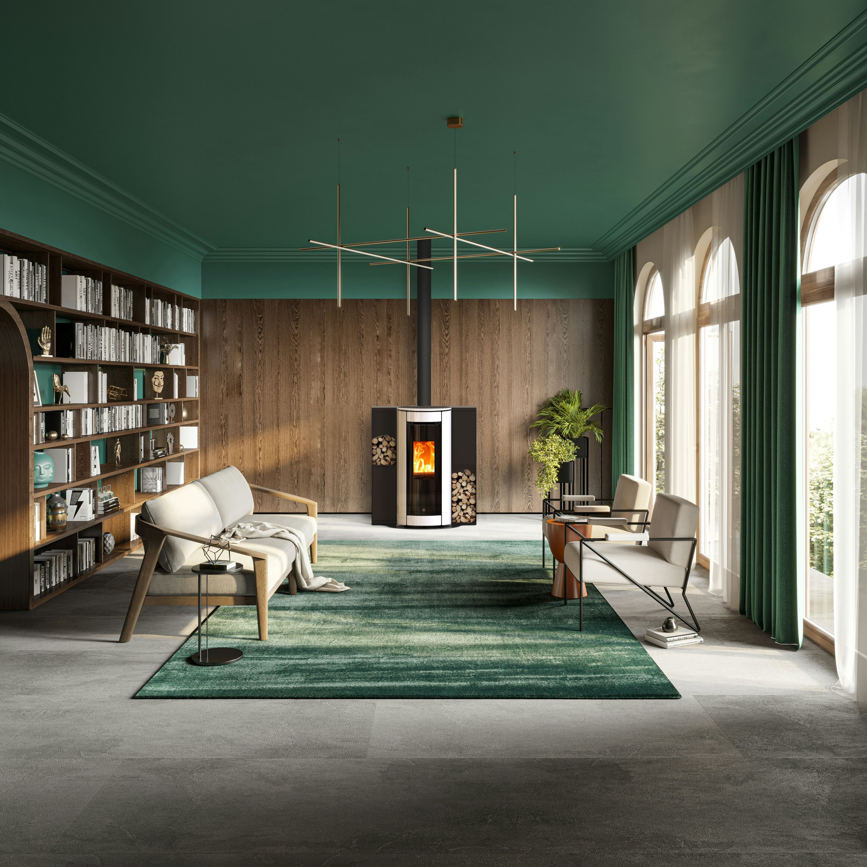 Комбинированная печь для древесных гранул Jolly Mec воздушные системы ARCH-00112296 - Вид №2