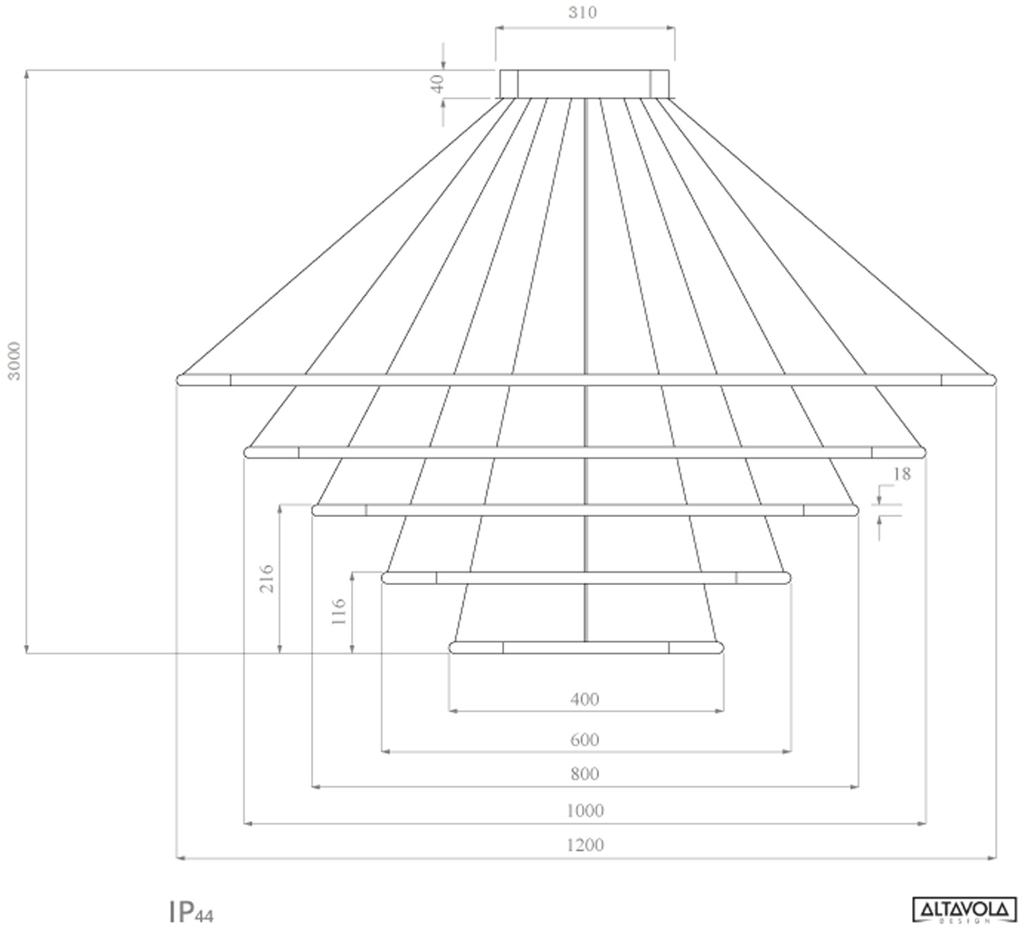 Altavola Design Светодиодный подвесной светильник из алюминия Led shape La085/p_120 - la085/p_150  - Вид №4