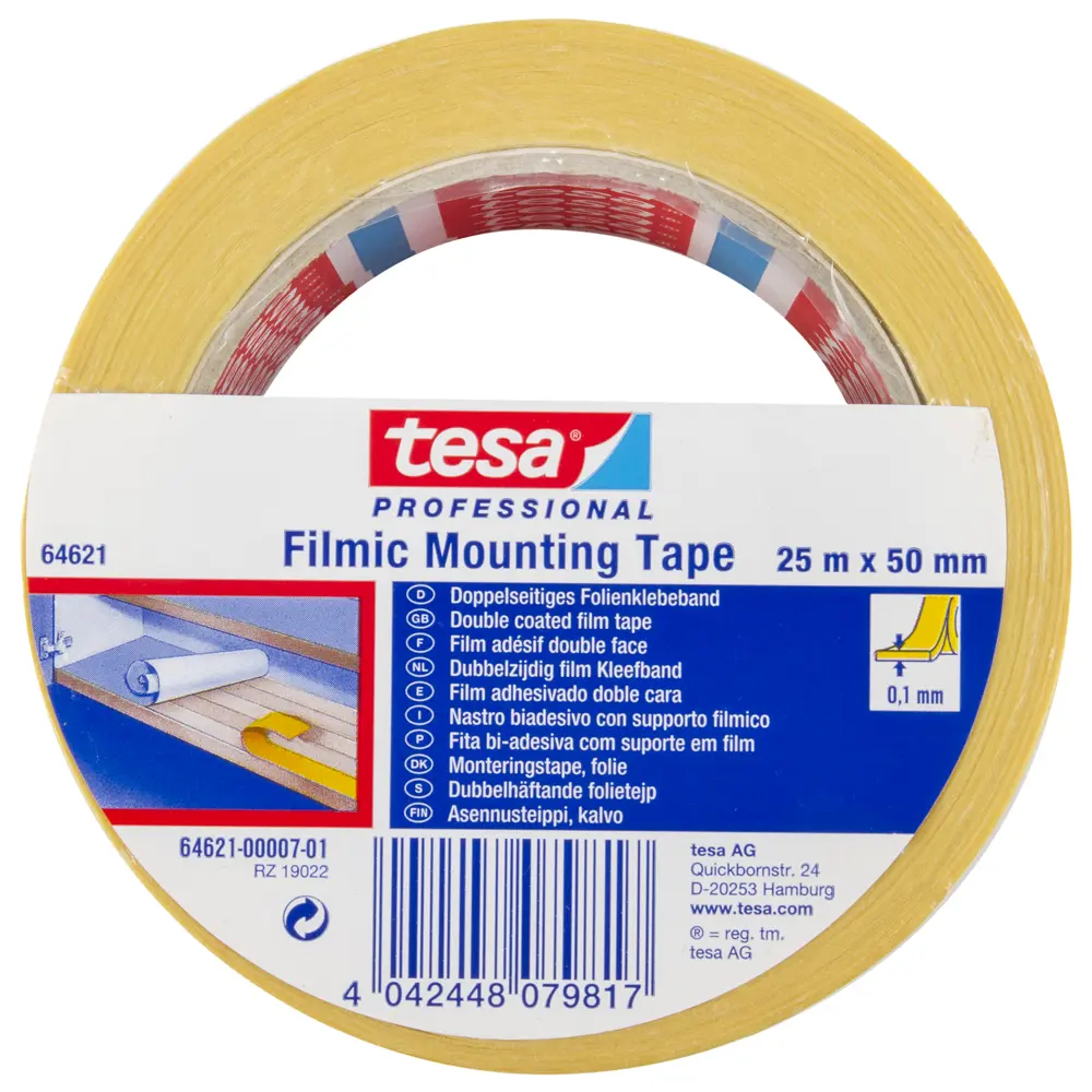 Лента двусторонняя Tesa, 50 мм х 25 м, цвет белый 15040355 STLM-2116942  - Вид №1