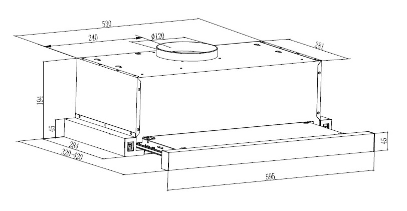 9285975 Вытяжка телескопическая SCHTOFF Laila 60 GBK черный/черный STDN-0033956 - Вид №3