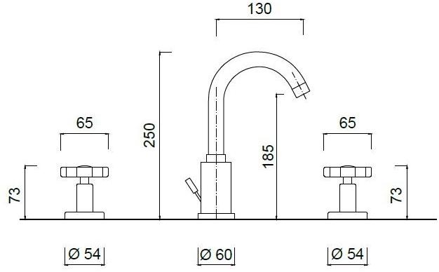 Rubinetteria Giulini Смеситель для раковины на 3 отверстия Giò crystal - giò F3612a/s - Вид №2