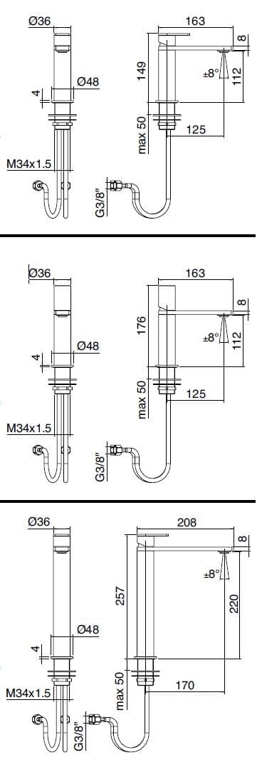 Смеситель для раковины из нержавеющей стали Zazzeri Q316 ARCH-00031056 - Вид №18