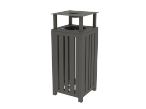 Оцинкованная стальная корзина для мусора с пепельницей