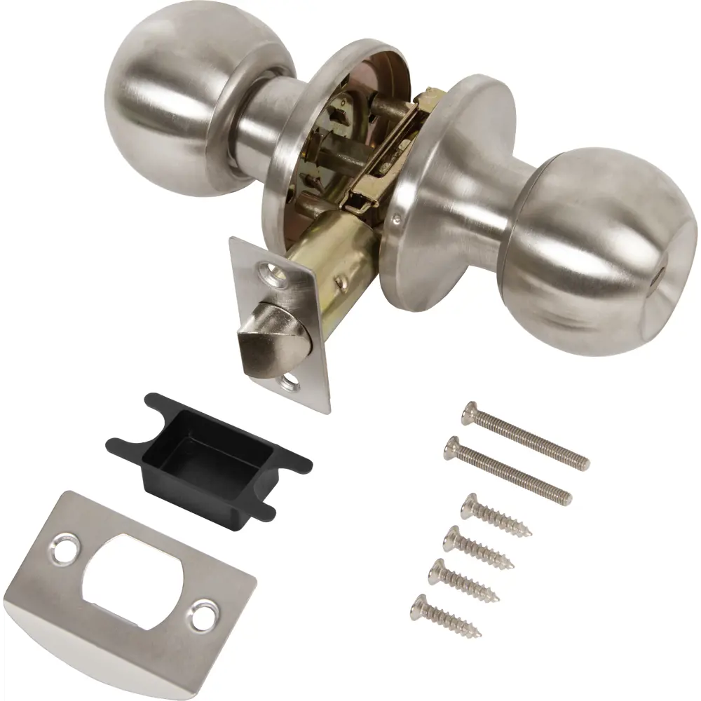 Шаровая ручка-кноб Фабрика замков с фиксатором, никель 89347012 STLM-1397726 - Вид №2