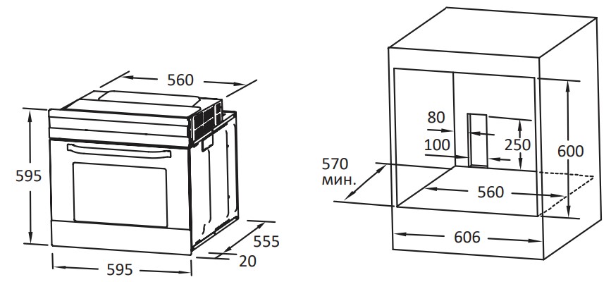 5050044 Электрический духовой шкаф DEXP 1M70GCS серебристый STDN-0134138 - Вид №9