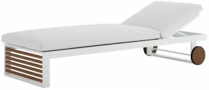 GANDIABLASCO Садовая кушетка из тика на колесиках Dna teak