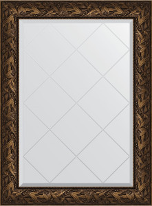 BY 4201 Зеркало с гравировкой в багетной раме - византия бронза 99 mm EVOFORM Exclusive-G