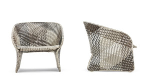 Синтетическое волокно садовое кресло с подлокотниками