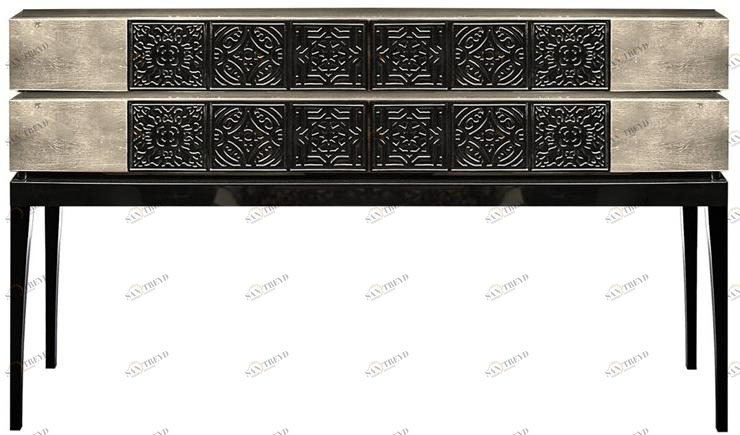 Malabar Лакированная прямоугольная консоль с ящиками Virtuoso sun-id-1427580