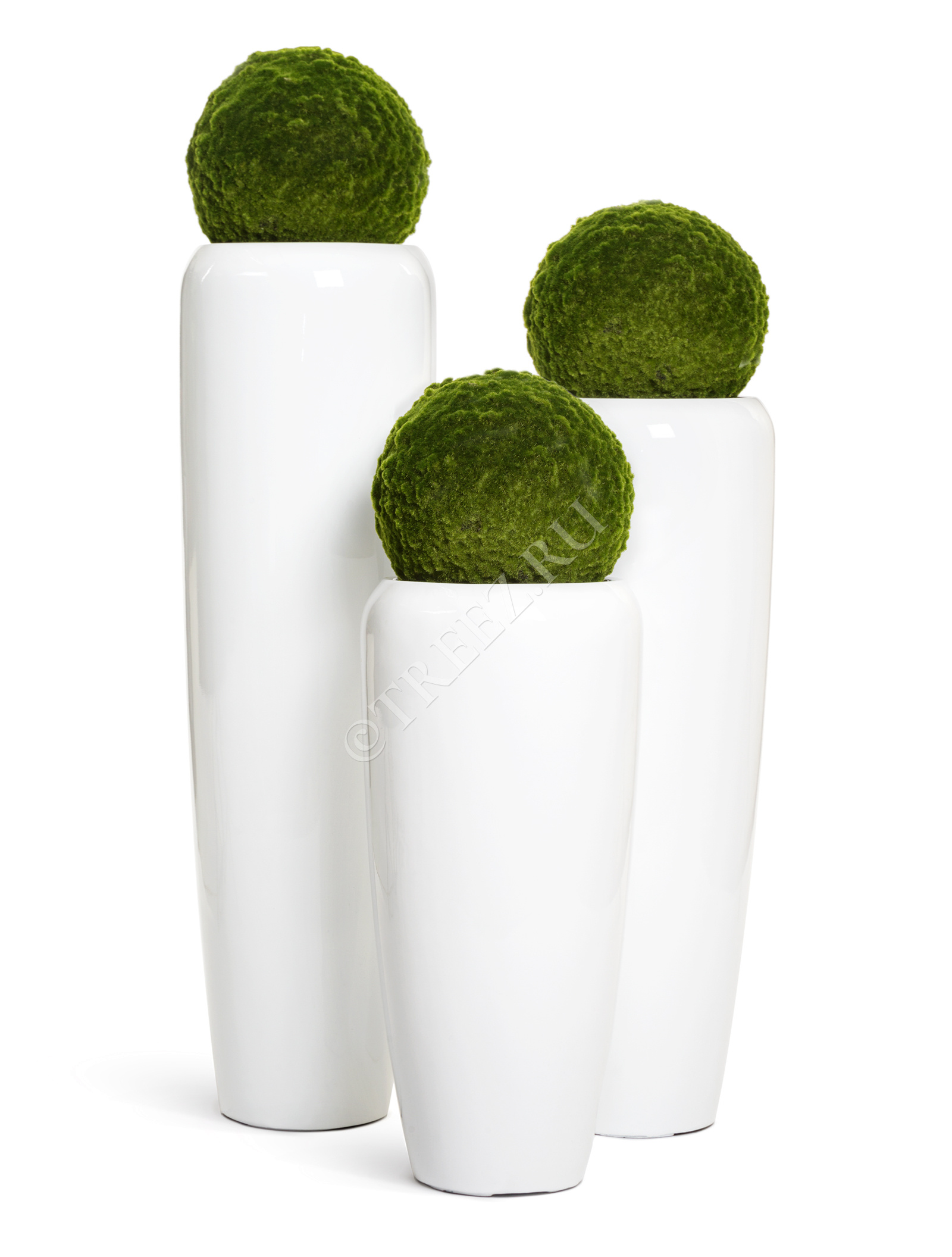 41.3320-05-036-WH-097 Кашпо  Effectory - серия Gloss - Высокий конус Design - Белый глянцевый лак Цветочная коллекция  - Вид №3