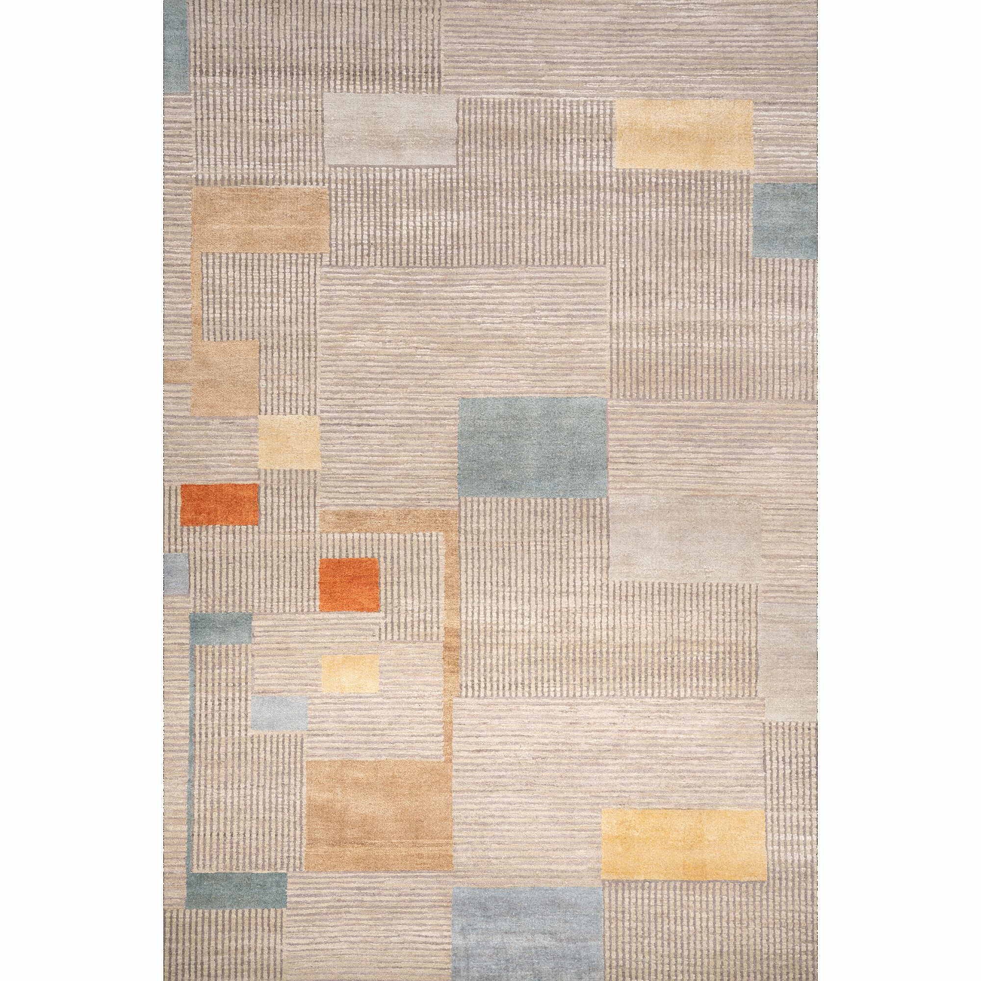 Индийский ковер из новозеландской шерсти и чистого шелка Mantellassi 1926 DECO DESIGN ARCH-00049498 - Вид №1