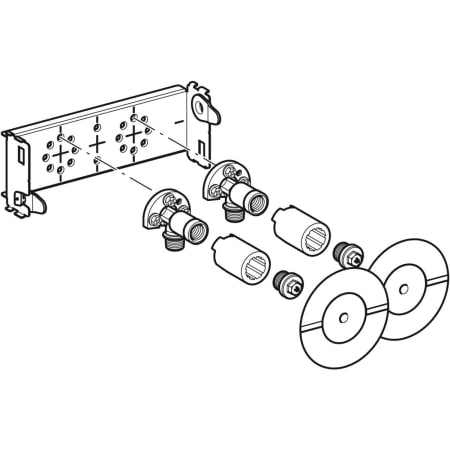 461.741.00.1 Траверса Geberit GIS для настенного смесителя наружного монтажа, 100 мм, с двумя поводами воды Geberit  - Вид №1