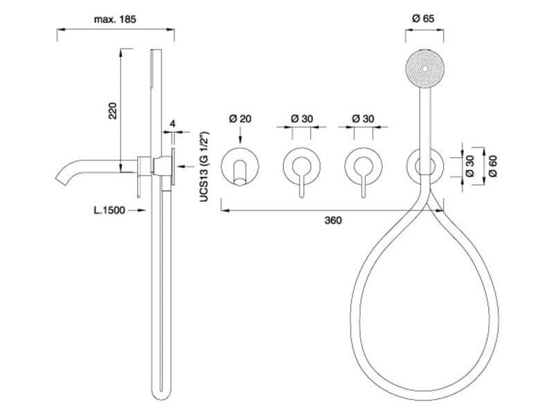 Группа 2 настенные смесители для ванны с ручным душем CEADESIGN INNOVO ARCH-00107967
