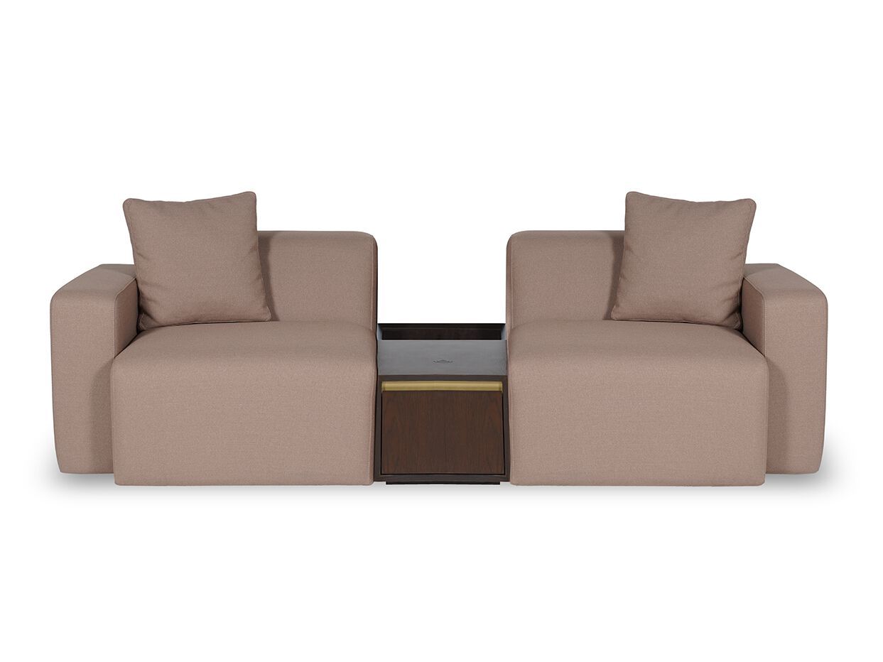 Модульный линейный диван из ткани NDESIGN шоколад ARCH-00029128