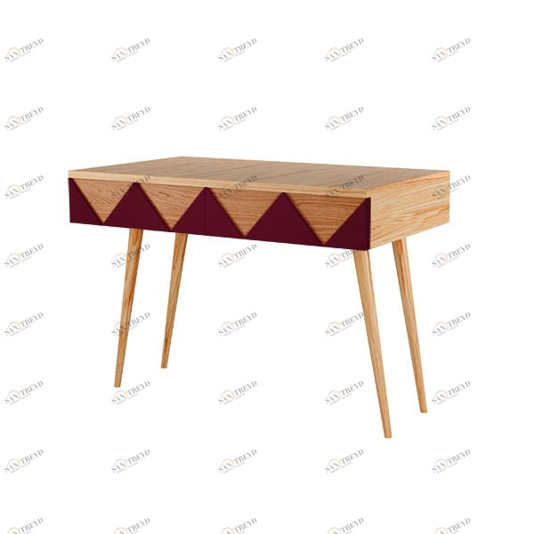 Консоль с ящиками деревянная бордовая Woo Desk WOODI  00-3966065 Бежевый;красный 