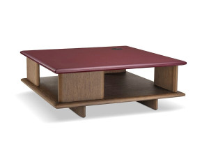 Деревянный квадратный журнальный столик с отсеком для хранения