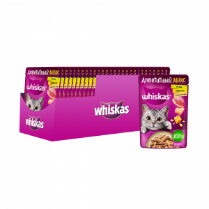 ПР0059378*28 Корм для кошек прошутто курица, утка рагу пауч 75г (упаковка - 28 шт) WHISKAS