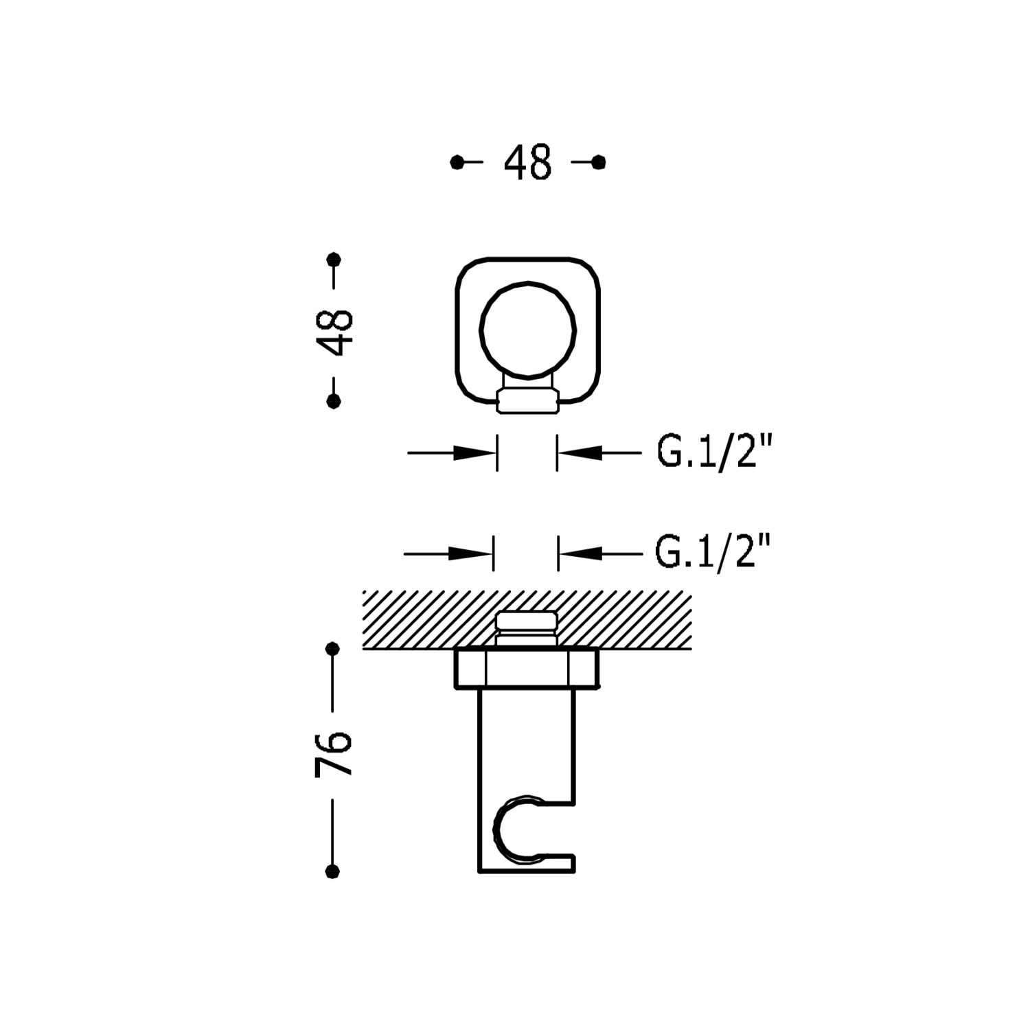 Стационарная опора с подачей воды для ручного душа и шланга-20018201 TRES RICAMBI - Вид №1