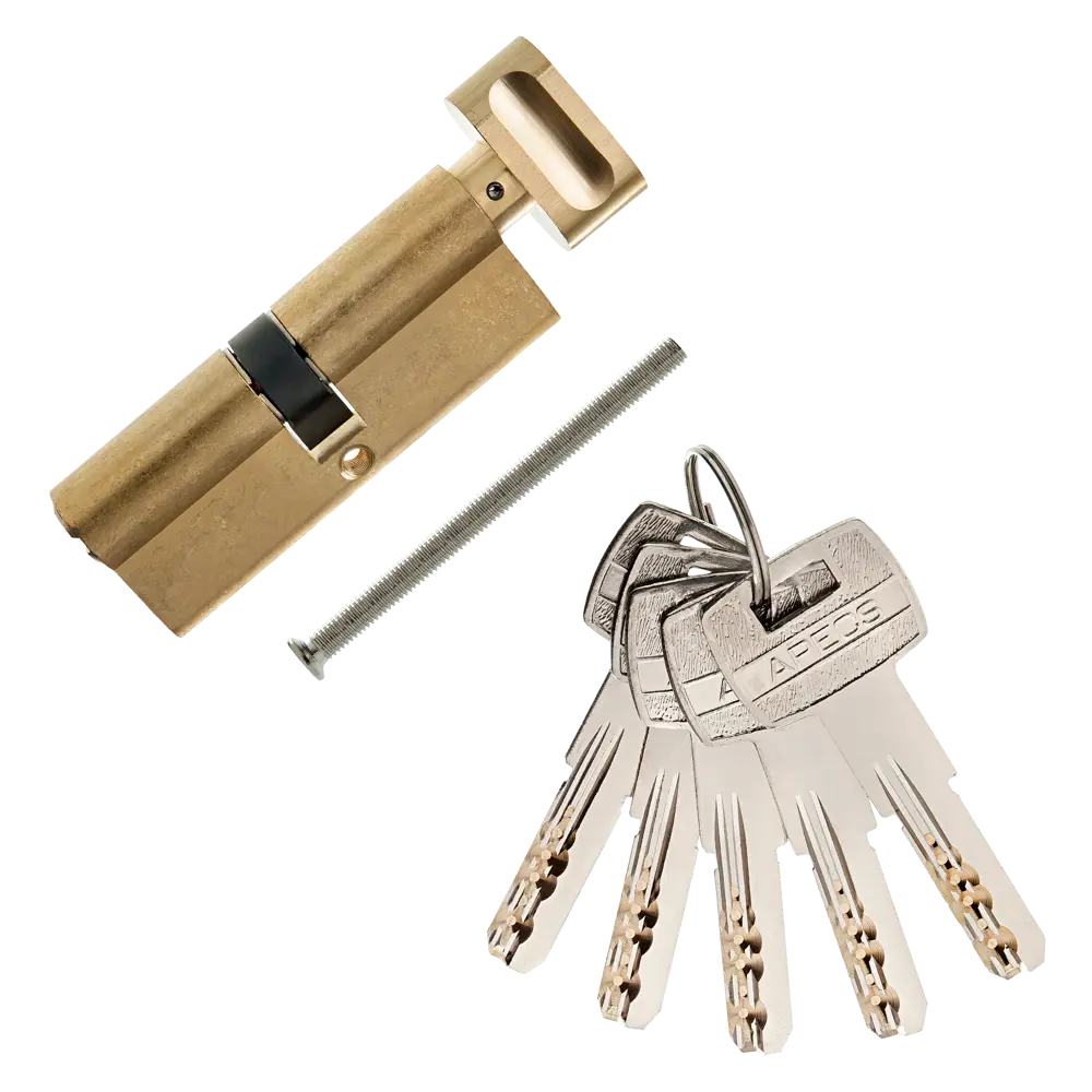 Цилиндр Apecs SM-80, 40х40 мм, ключ/вертушка, цвет золотой STLM-2040322 - Вид №1