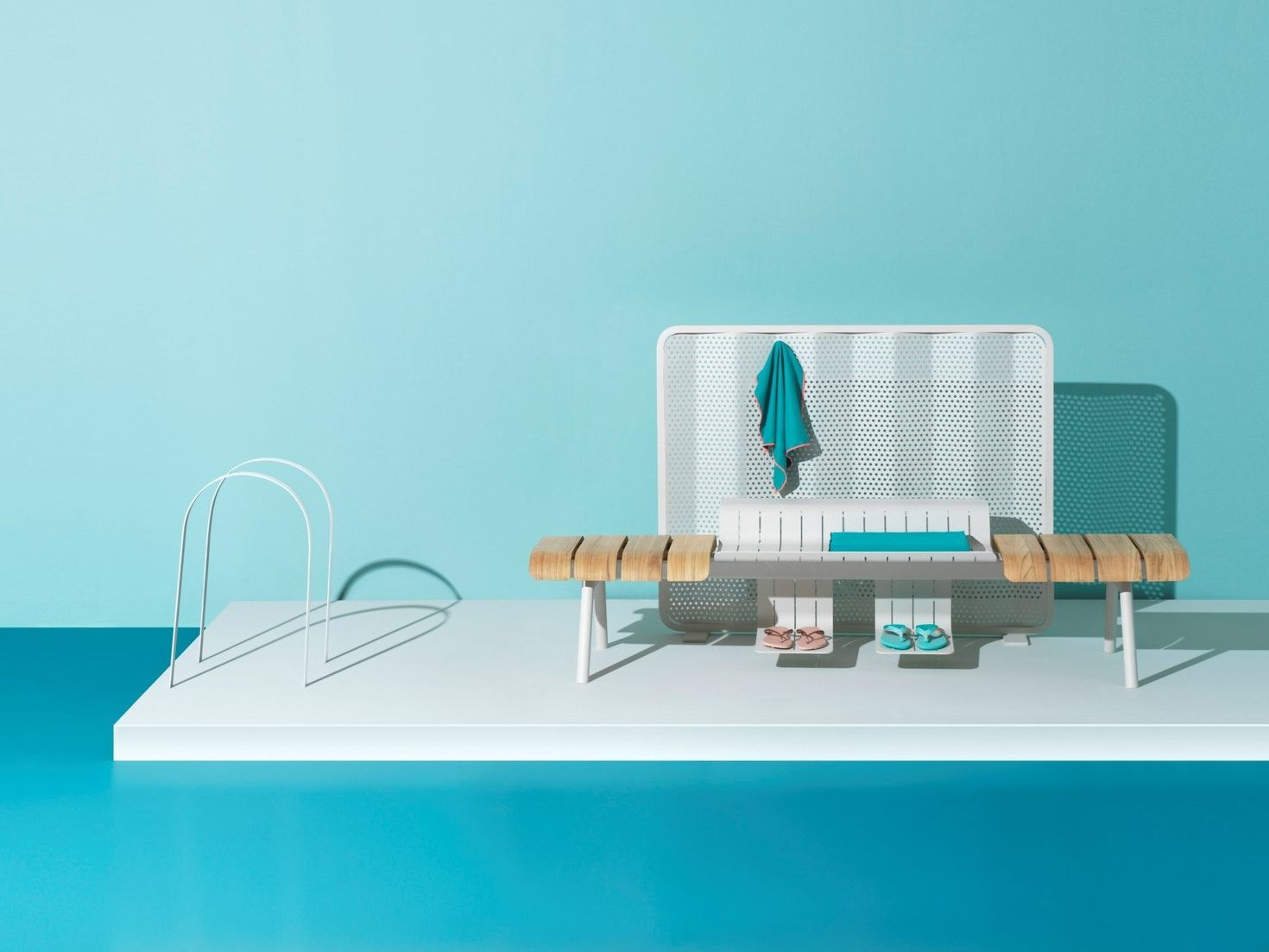 Алюминиевая и деревянная скамья со спинкой Ethimo Ace ARCH-00122616 - Вид №15