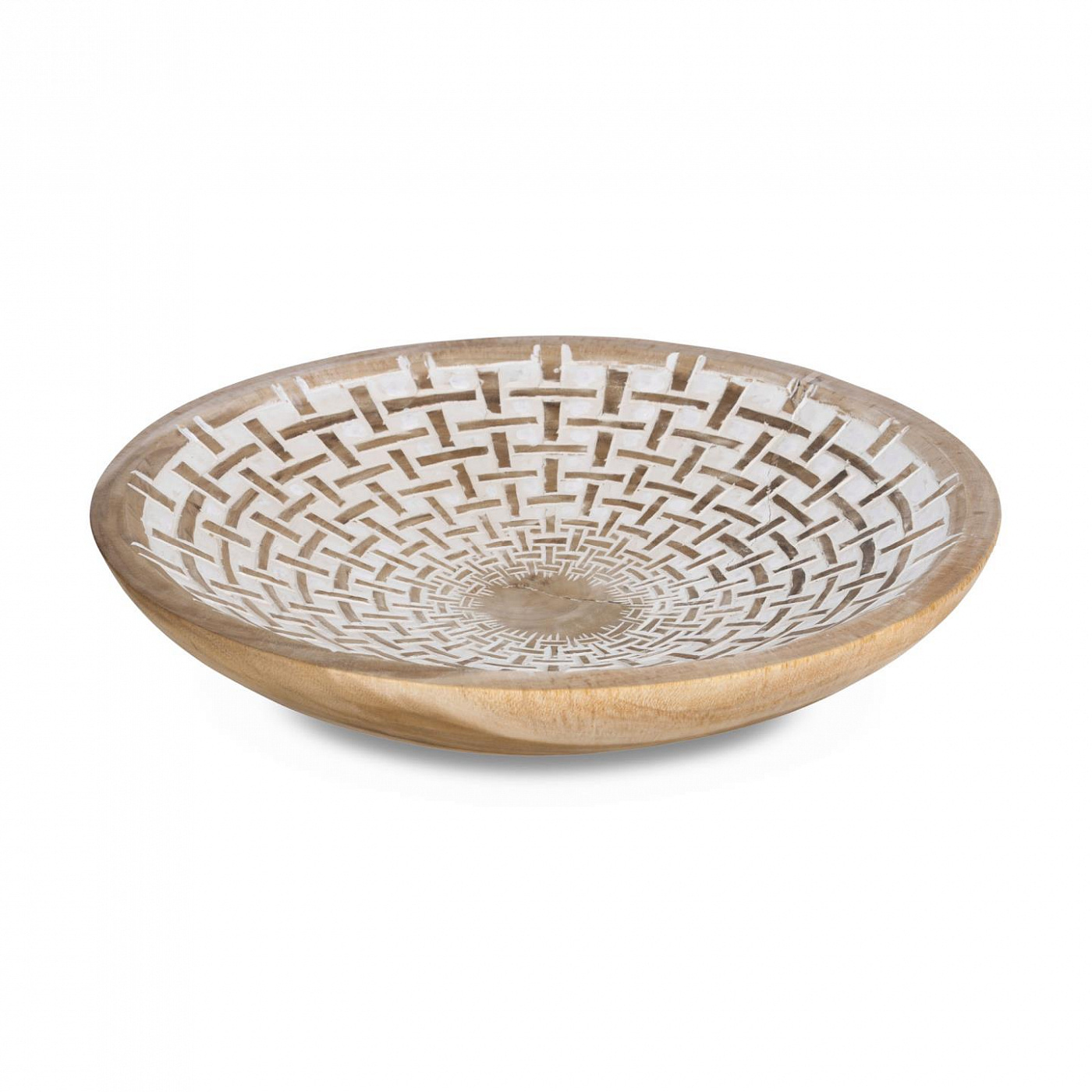 101081 Настенная панель из массива дерева альбиция белая Ø 50 см La Forma Mely  - Вид №2