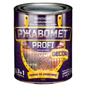 91592676 Грунт-эмаль по металлу 3 в 1 молотковая Ржавомет Profi Decor полуглянцевая цвет синий 0.80 л STLM-1337636