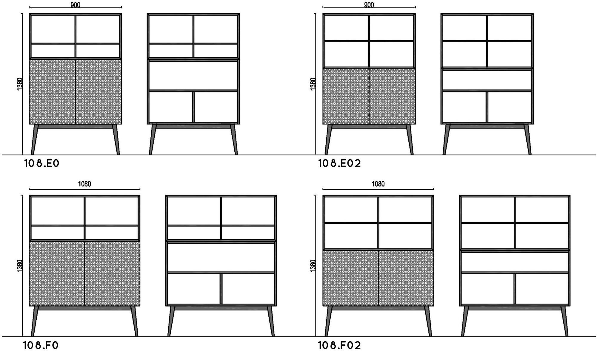 Barba design Буфет из лакированной древесины с распашными дверцами Tiles 108.f02/f0/e0 - Вид №6