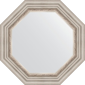 BY 7342 Зеркало в багетной раме - римское серебро 88 mm EVOFORM Octagon