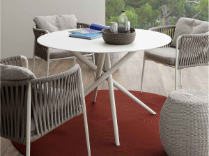 Алюминиевый круглый садовый стол с порошковым покрытием