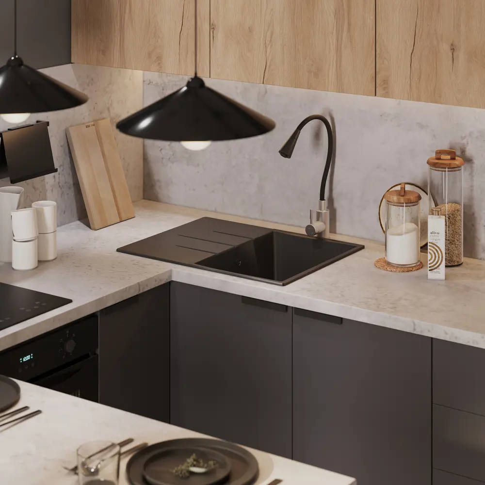 Карниз для кухонного шкафа DELINIA ID София грей 200 см - серый матовый 85837255 STLM-0876909 - Вид №12