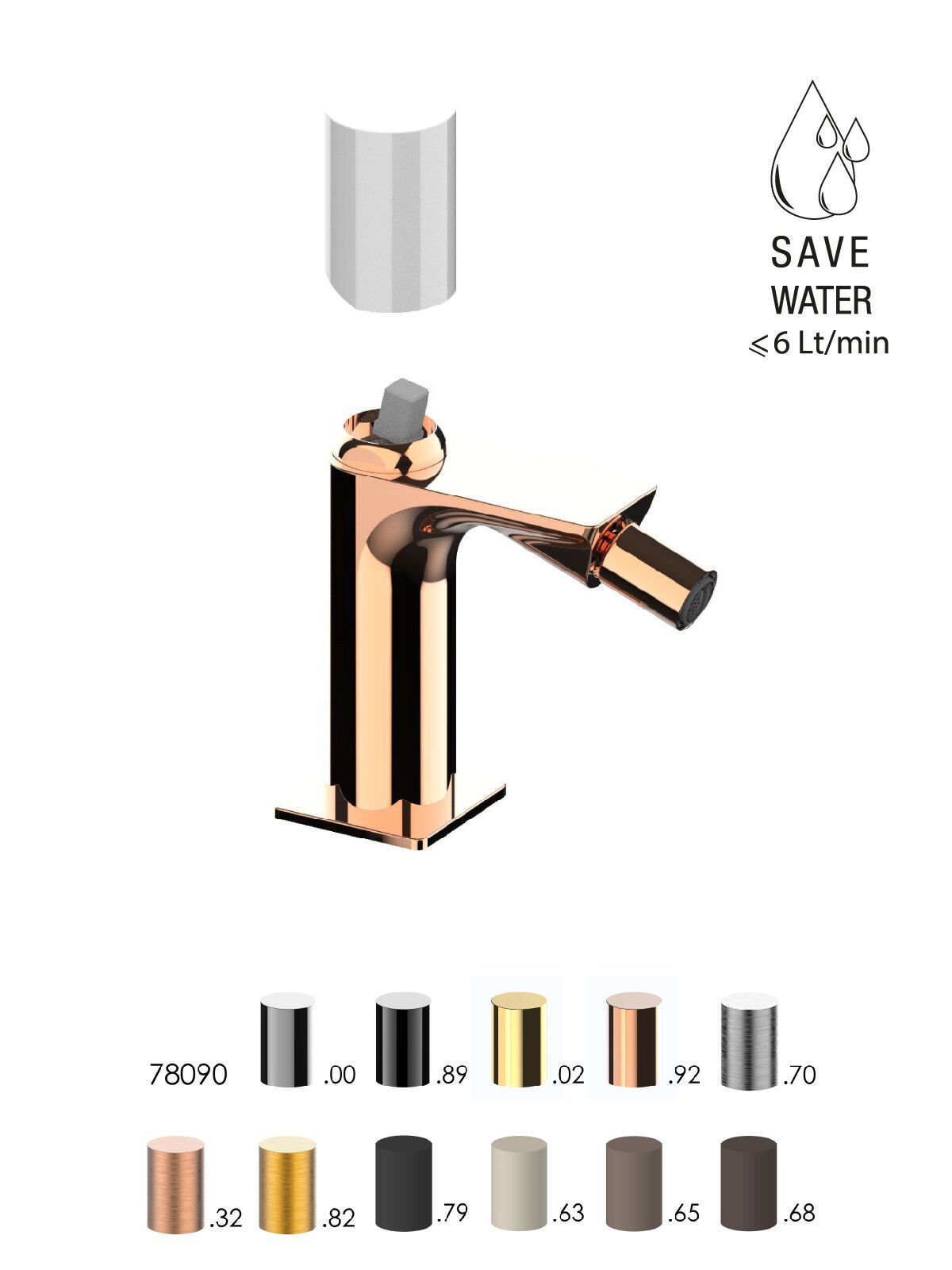 Однорычажный смеситель для биде без слива Rubinetterie Frattini Narciso S ARCH-00049865 - Вид №10