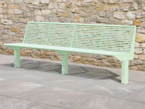 Скамья из нержавеющей стали со спинкой