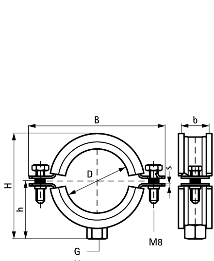 3408070 BISMAT® SL Опорные хомуты для чугунных и пластиковых вертикальных труб walraven  - Вид №1