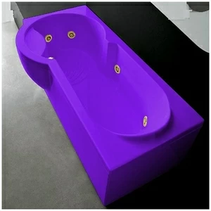 Ванна Gruppo treesse Simona V5677-SX-FZ фиолетовая с  золотой фурнитурой и гидромассажем прямоугольная левая