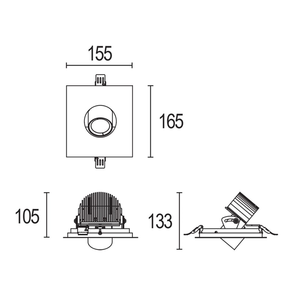 Gekko 1L SQ Trimless Ghidini Gekko SQ Trimless .01 Белый (Матовый)  - Вид №1