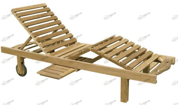 Il Giardino di Legno Откидной деревянный садовый шезлонг на колесиках  504 
