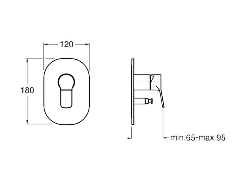 Набор для душа на открытом воздухе с пластиной CRISTINA Rubinetterie Elevation ARCH-00104546 - Вид №2