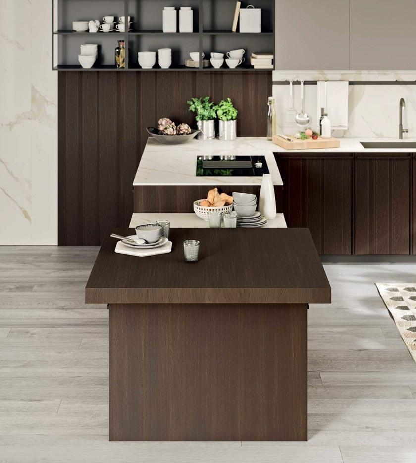 Composit Деревянная кухня с полуостровом Pepper sun-id-1366396 - Вид №2