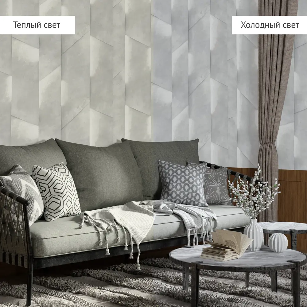 АСПЕКТ РУ Лас-Вегас - флизелиновые обои серо-серебристые с геометрическим рисунком 89427229 STLM-1566823 - Вид №4