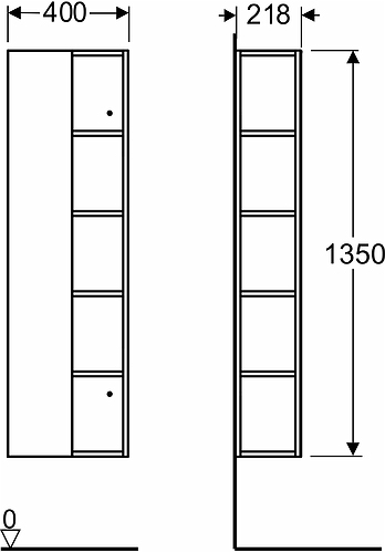9742373111 IDO Elegant стеллаж, с зеркалом, 400 мм, темно-серый - Вид №7
